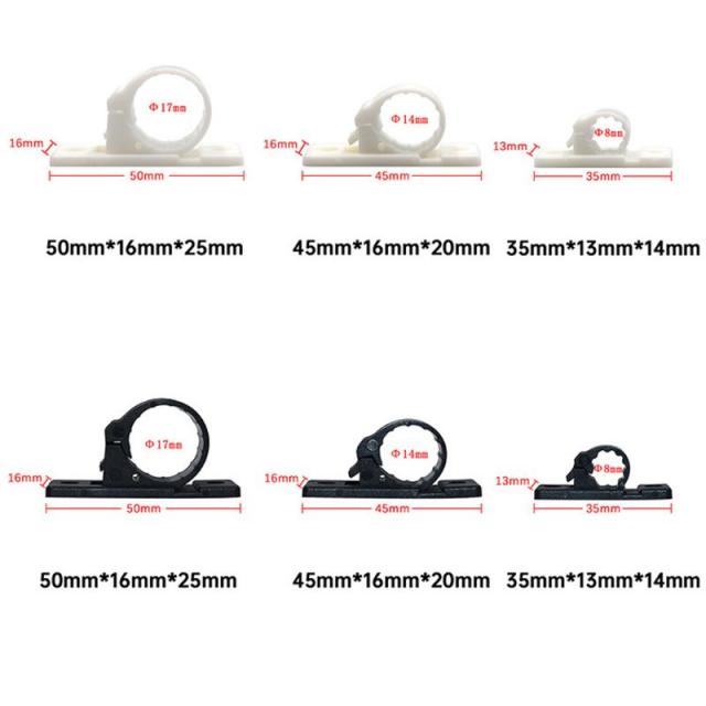 50pcs Self Adhesive Car Wire Tie Cable Clips Fixer Holder Pl