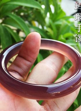 手镯紫鸡血藤情侣款藤西藏饰品女玉髓条玉石镯子野生手工木镯粗圆