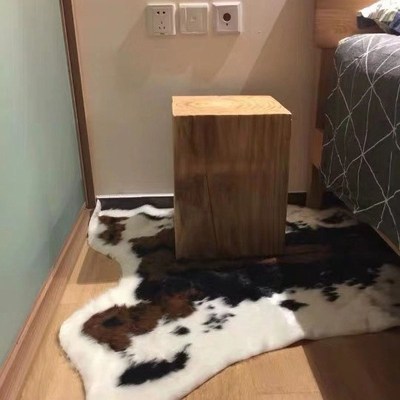 北欧实木方墩子艺术茶几摆件民宿原木凳子花架底座复古木桩支架