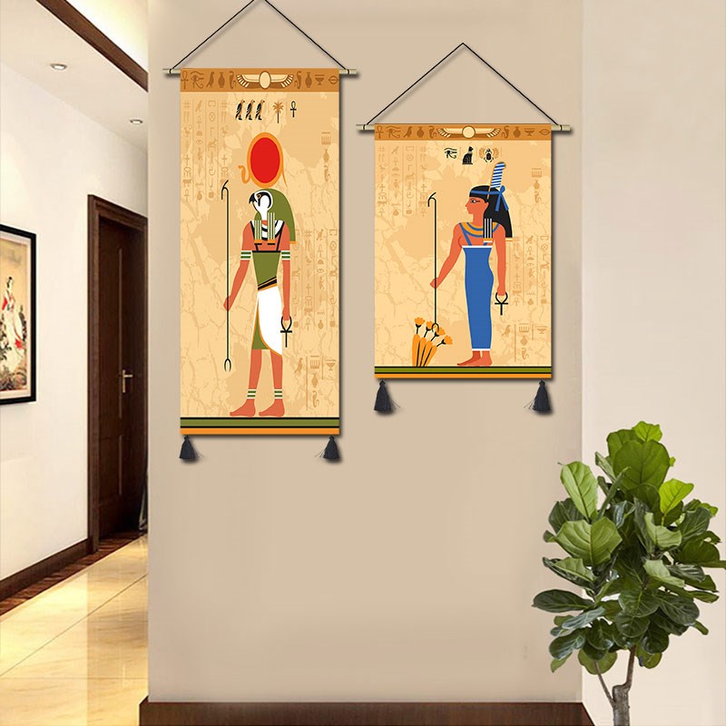 埃及挂画布艺异域风情挂毯卧室客厅E装饰画电表箱遮挡布复古壁画图片