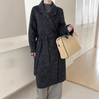 双面羊绒大衣女2025秋冬新款高级感显瘦加厚羊毛中长款过膝呢