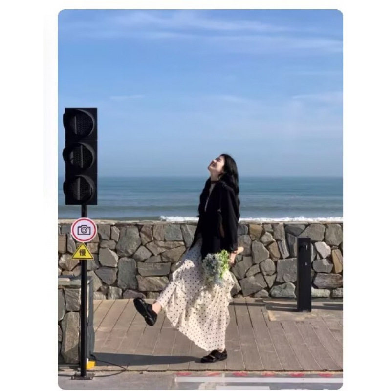法式中性西装波点裙两件套显瘦女