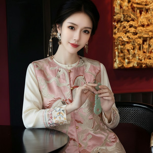 诗美【年后发】国风新中式高端新款背心女时尚马到成功刺绣马甲