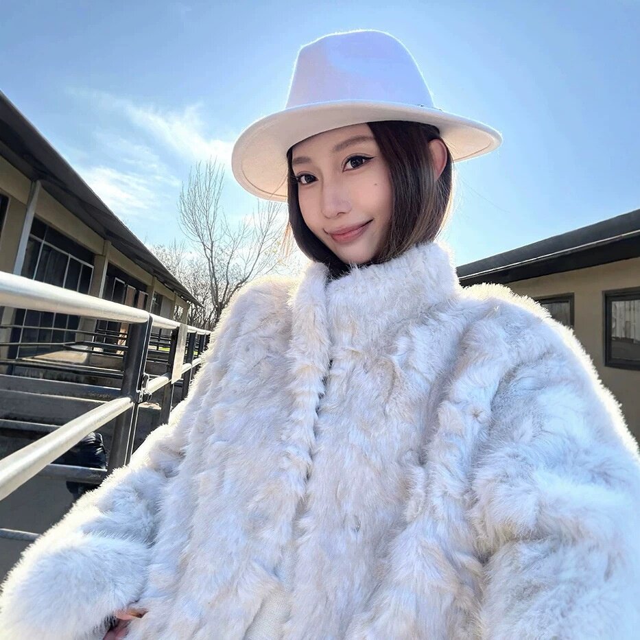 2026新款白色环保皮草外套女短款立领仿水貂保暖毛毛上衣名媛风