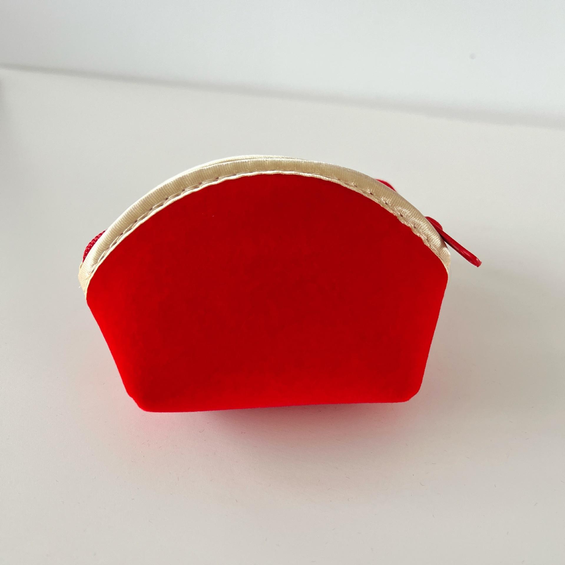 现货快速发货珠宝首饰红绒布荷包袋金店银饰手镯首饰收纳元宝爆款