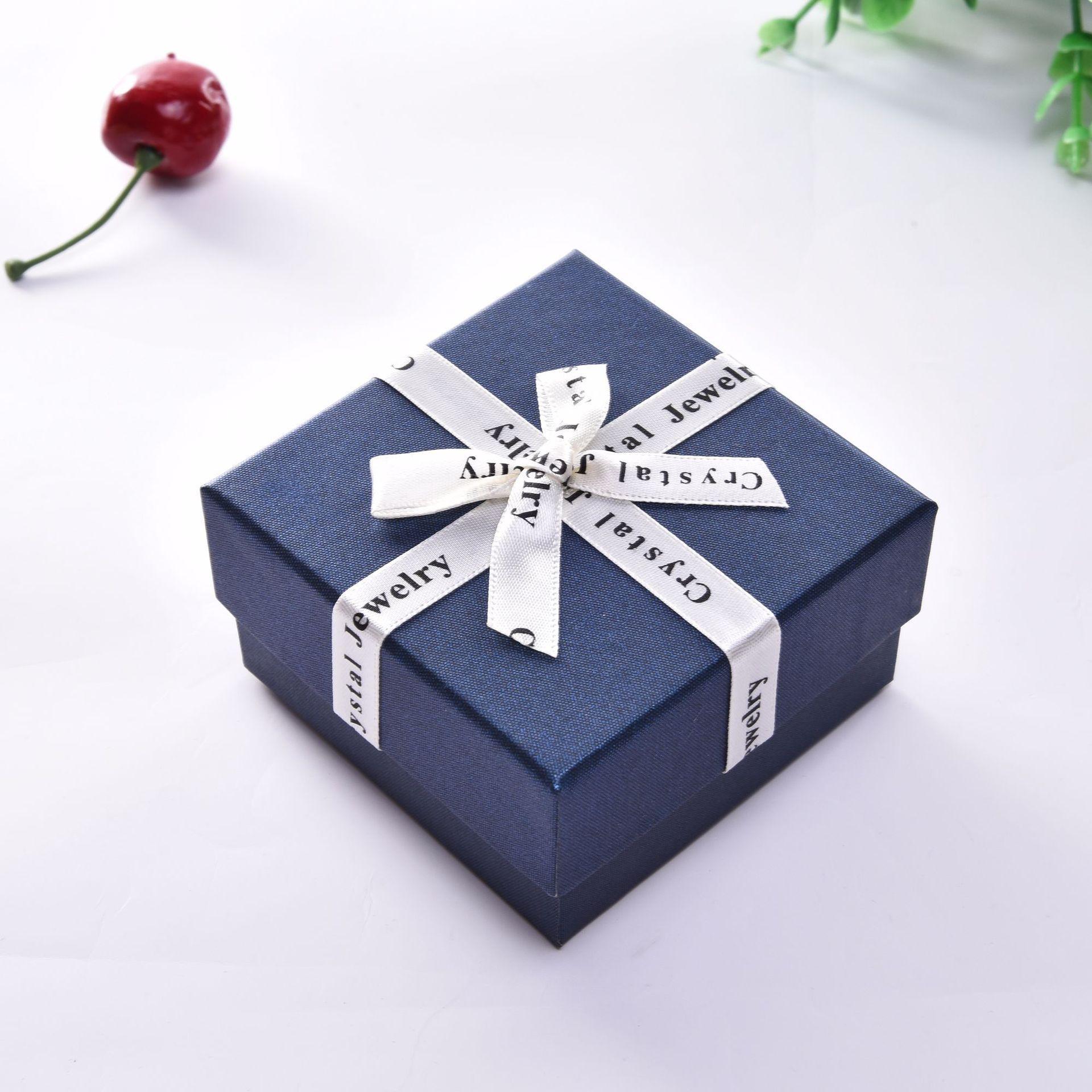 蝴蝶结天地盖戒指项链包装盒字母绸带饰品盒高级感首饰礼品礼爆款
