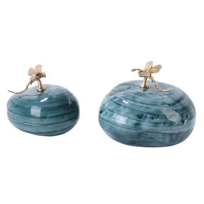 新中式蜻蜓创意几何陶瓷摆件样板间售楼处餐厅酒店客厅餐厅软装