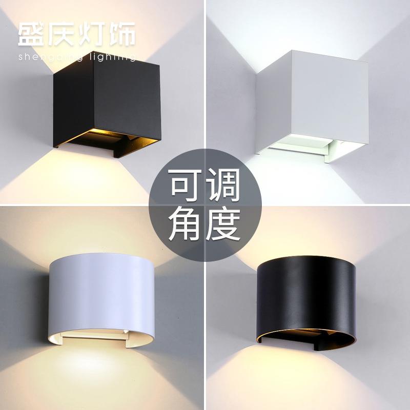 双头可调壁灯户外防水方形楼梯走廊过道客厅床头卧室背景墙壁灯