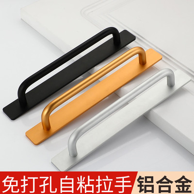 免打孔门把手推拉门拉手铝合金木门厨柜玻璃厨房明装移门柜门手柄