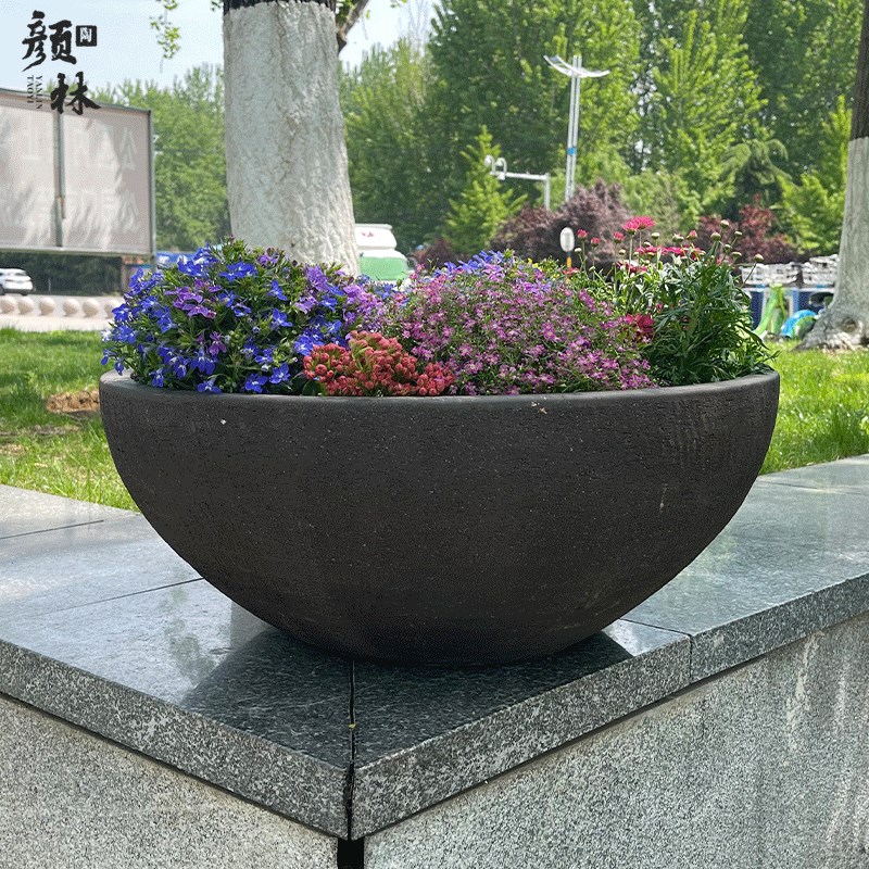 大花钵拼盘超大盆浅盆敞口盆大碗盆圆形花箱景观大口盆矮盆紫砂盆