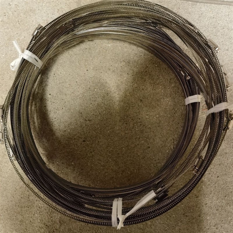 201不锈d钢十字全牙喉箍卡全丝抱箍监控全扣全孔卡箍扎带新风抱圈