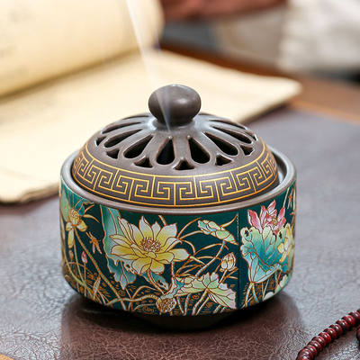 推荐Classical enamel censer ceramic Cloisonne censer line ce