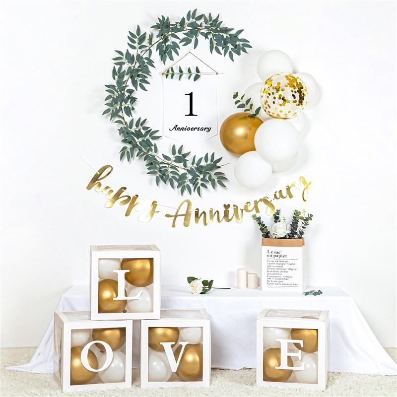 结婚一周年纪念日布置情侣恋爱浪漫气球礼物10房间场景周年庆装饰