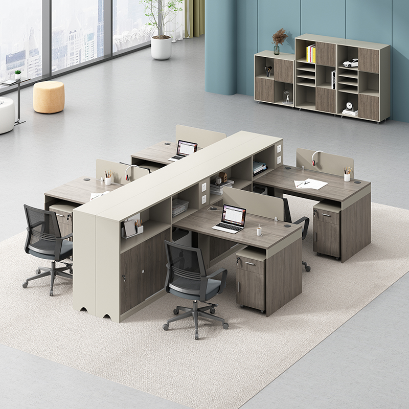 财务桌T型双人位办公桌简约现代办公室职员办公桌椅组合时尚工位