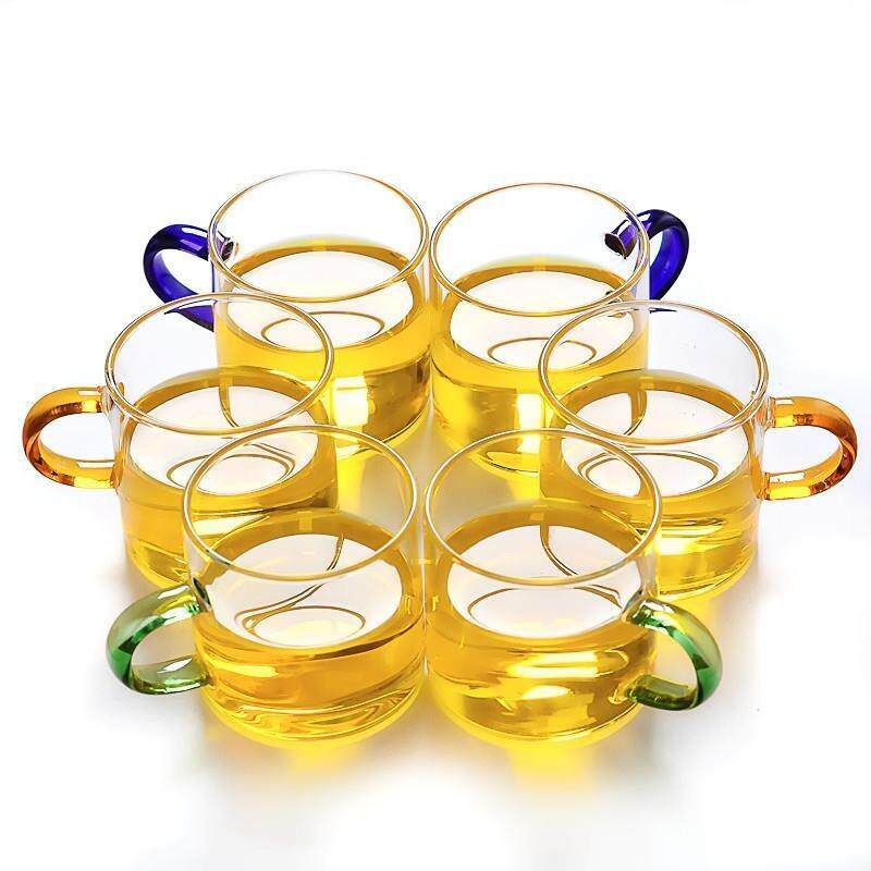 极速-..小杯单只 创意 小号荼怀玻璃茶杯夫小号杯茶子带把6只装功