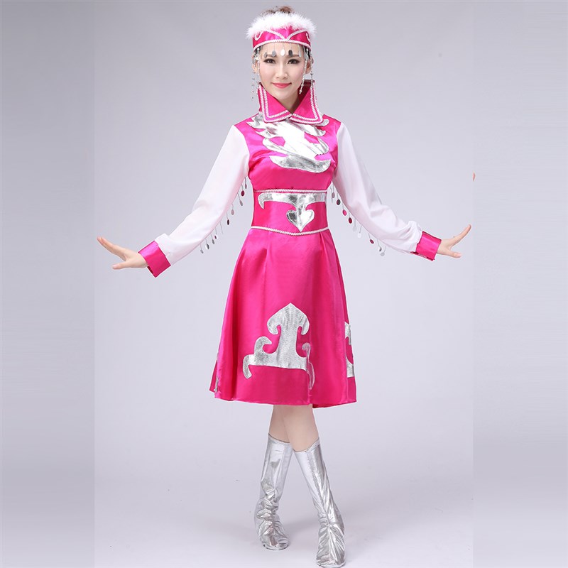 2021新款少数民族蒙古舞蹈演出服大摆裙广场舞服蒙古族表演服装