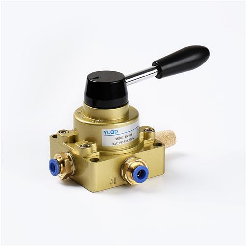 气动开关手动阀气缸三位四通手转阀HV200DB/02/3/4控制换向手扳阀