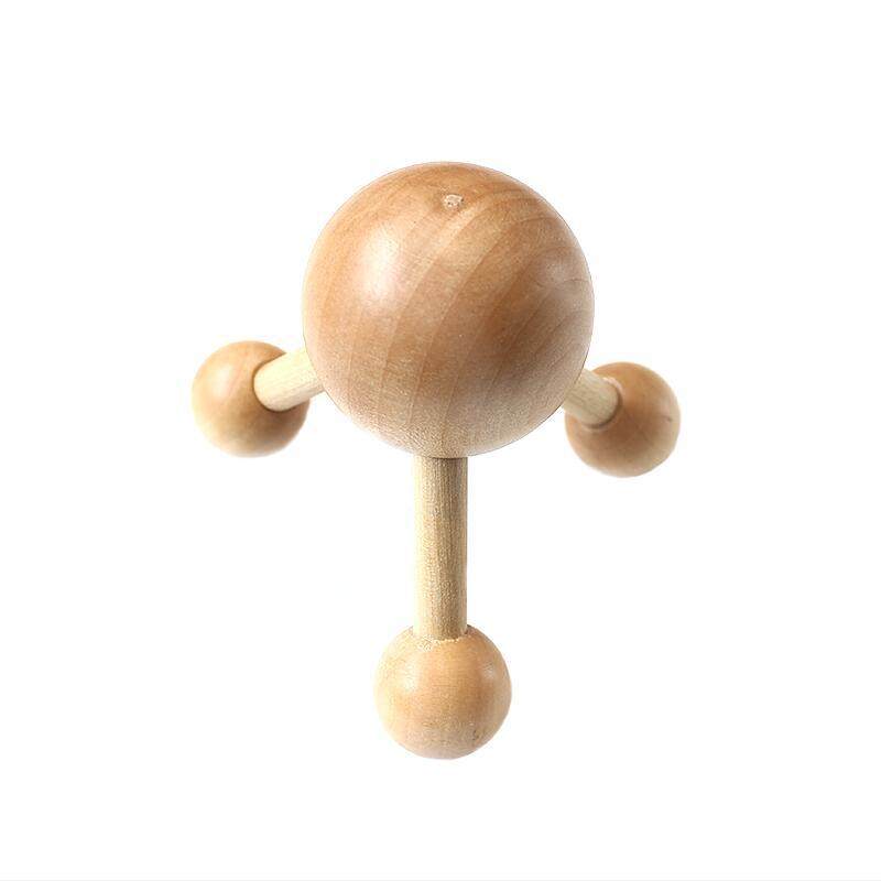 1pcs Neck Back Massage Roller Wooden Head Scalp Massager Oct