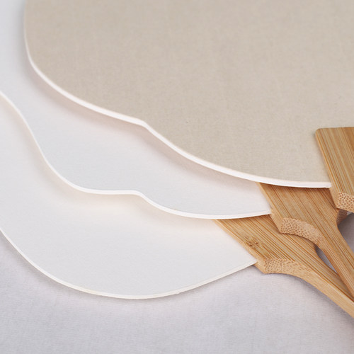 极速加厚宣纸团扇双面可定制半生熟手工古风diy扇面国画手绘空白