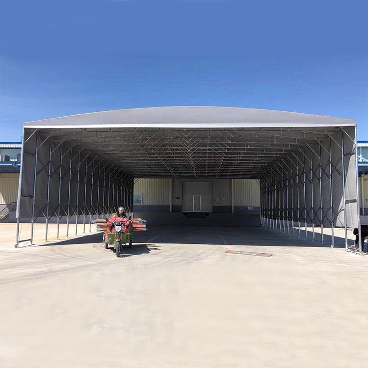 户外电动推拉雨棚遮阳棚伸缩车棚大排档帐篷仓储仓库折叠可移动蓬