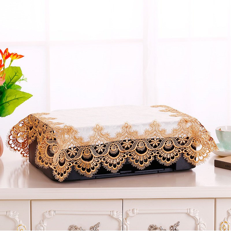 扫描仪复印机保险柜盖布功放机DVCD影碟机防尘布蕾丝布艺多用盖巾