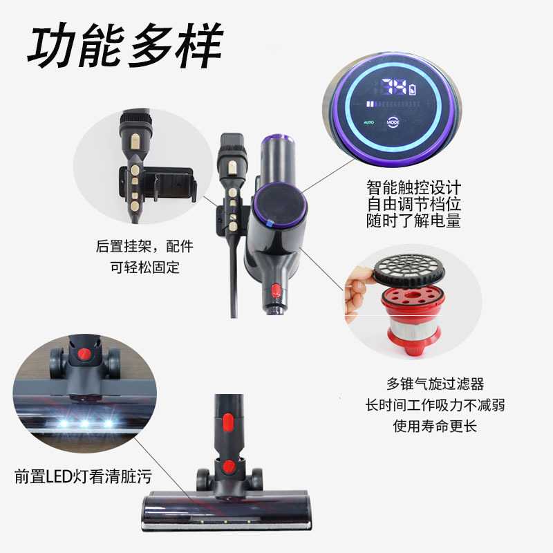 新款直销智能小型无线手持吸尘器家用大功率吸力无刷立式便携吸尘