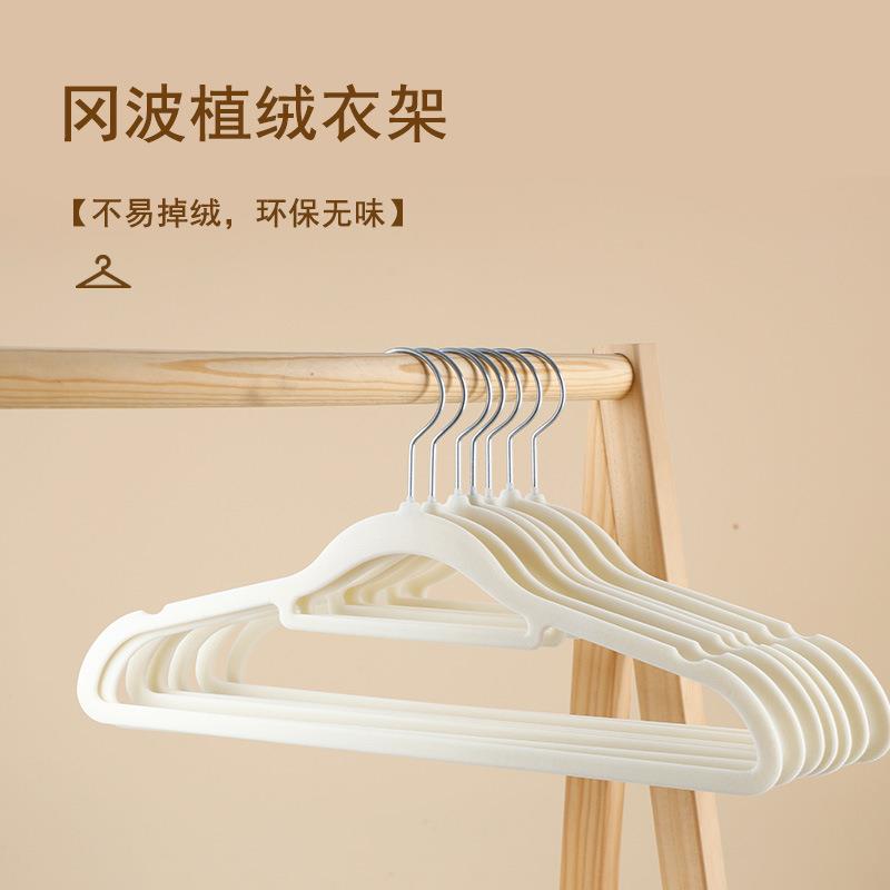 新款直销新型环保透光植绒衣架防滑无痕家用阳台衣挂衣柜收纳整理图片
