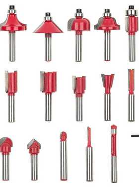 新款直销15件套装木工铣刀15PC 修边刀 木工雕刻机/电木铣/修边机