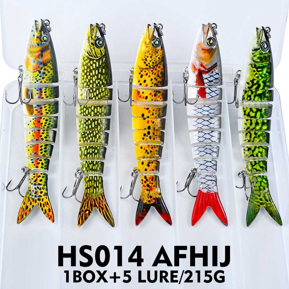 新款直销跨境海钓多节鱼套装带盒子 仿生路亚饵塑料硬饵海钓路亚