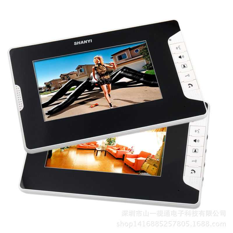 新款直销ENNIO 7寸彩色可视对讲门铃夜视防雨