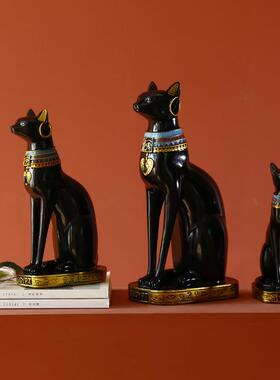 新款直销创意异域风情埃及猫摆件树脂工艺品 实用装饰书挡烛台软