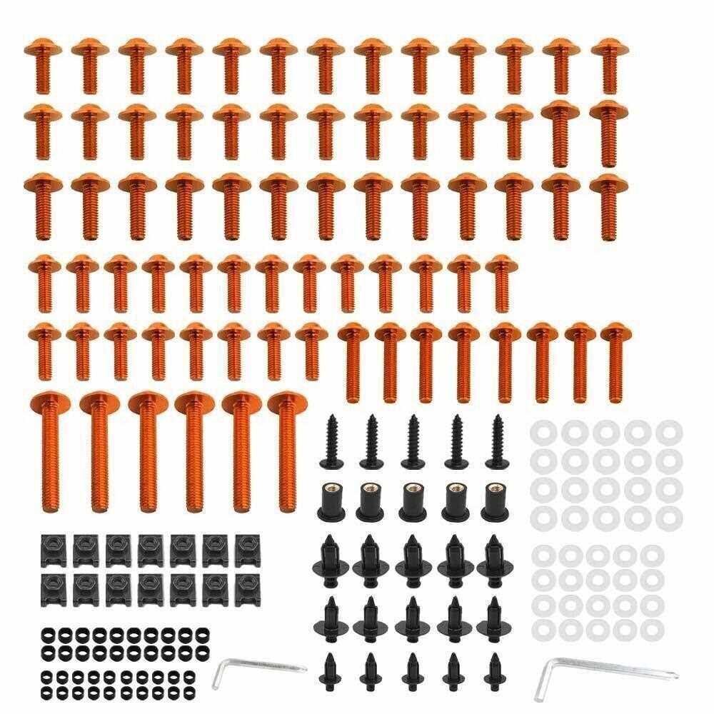 新款直销195PCS摩托车改装配件挡风玻璃罩套装螺丝 彩色整流罩套
