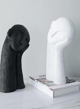 新款直销歪头人物设计师款雕塑家居抽象现代简约轻奢摆件样板房间