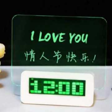 新款直销LED荧光留言板闹钟 夜光感应聪明钟 懒人学生音乐闹钟8