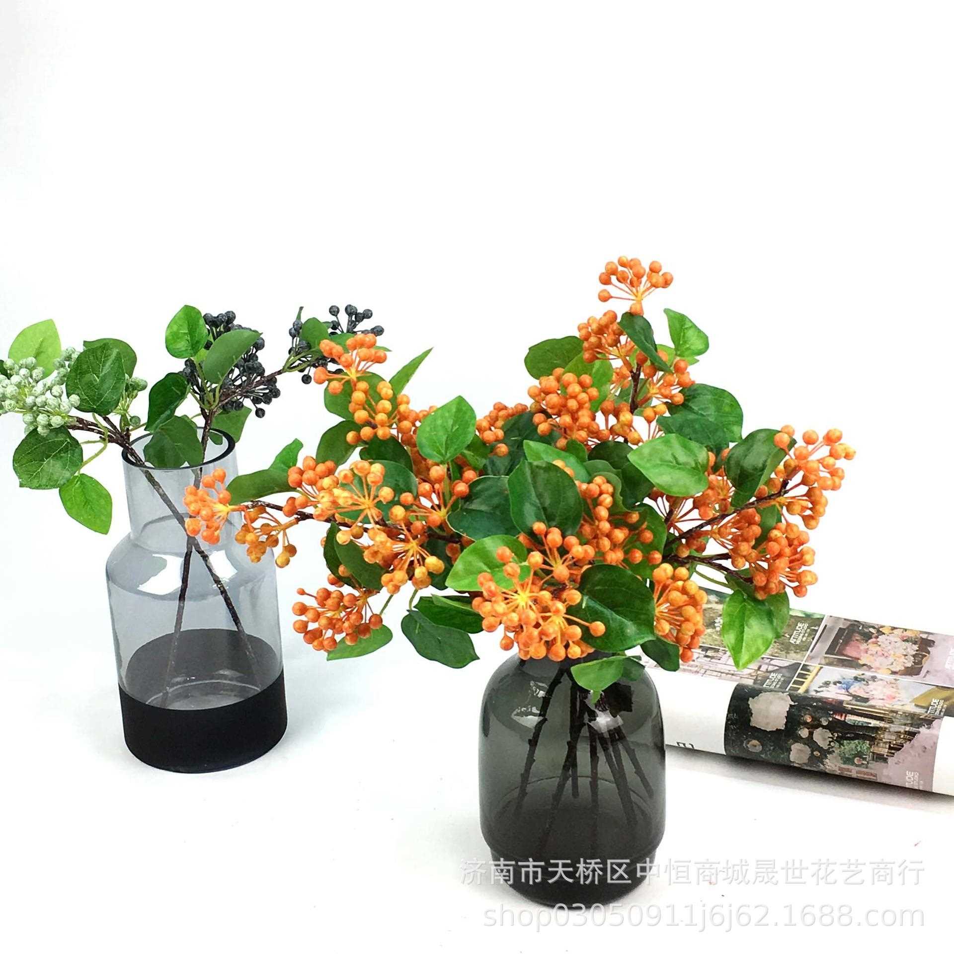 新款直销仿真植物仿真果子海棠果蓝莓果 单支3叉小野果家居摄影婚
