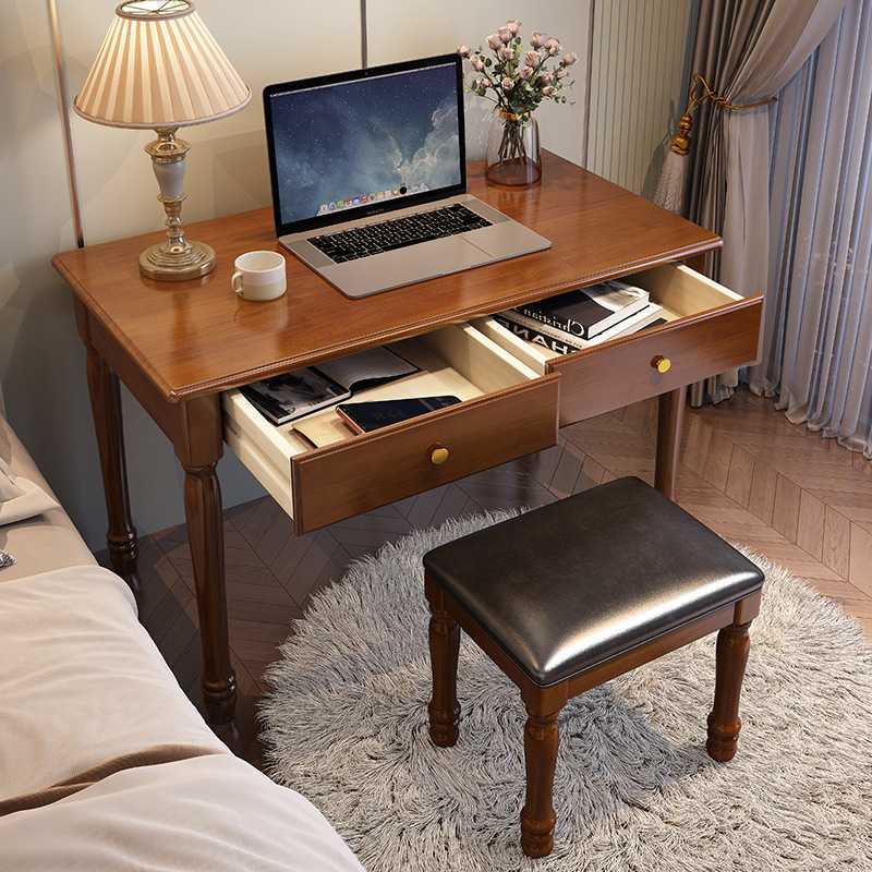 新款直销美式实木书桌家用办公桌学生写字桌儿童学习桌简约现代电