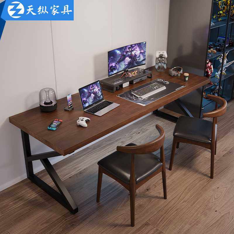 新款直销天纵美式实木电脑桌台式家用学习桌卧室书桌电竞桌职员办,住宅家具,电脑桌,淘宝优惠券,粉丝福利购,淘宝优惠卷