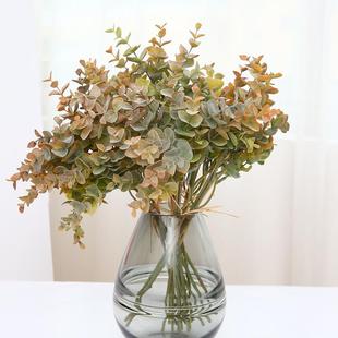 直销亚马逊热销尤加利扎束金钱叶把束家居装 新款 饰仿真植物插花配