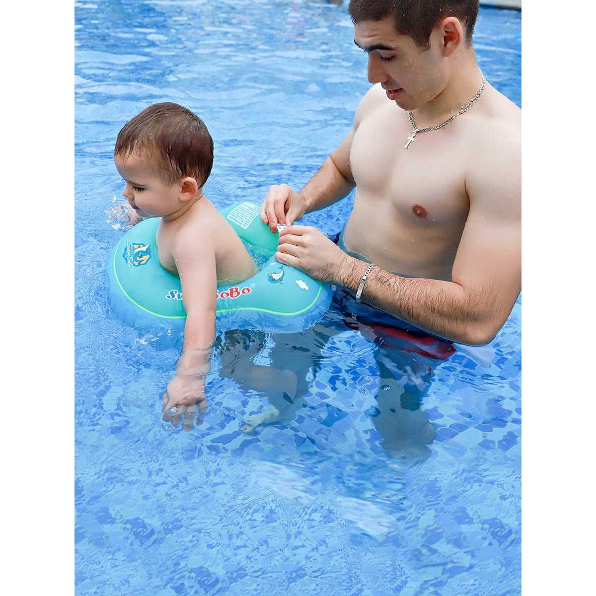 新款直销swimbobo婴儿游泳圈腋下圈 U形儿童腰圈 宝宝双气囊腋下