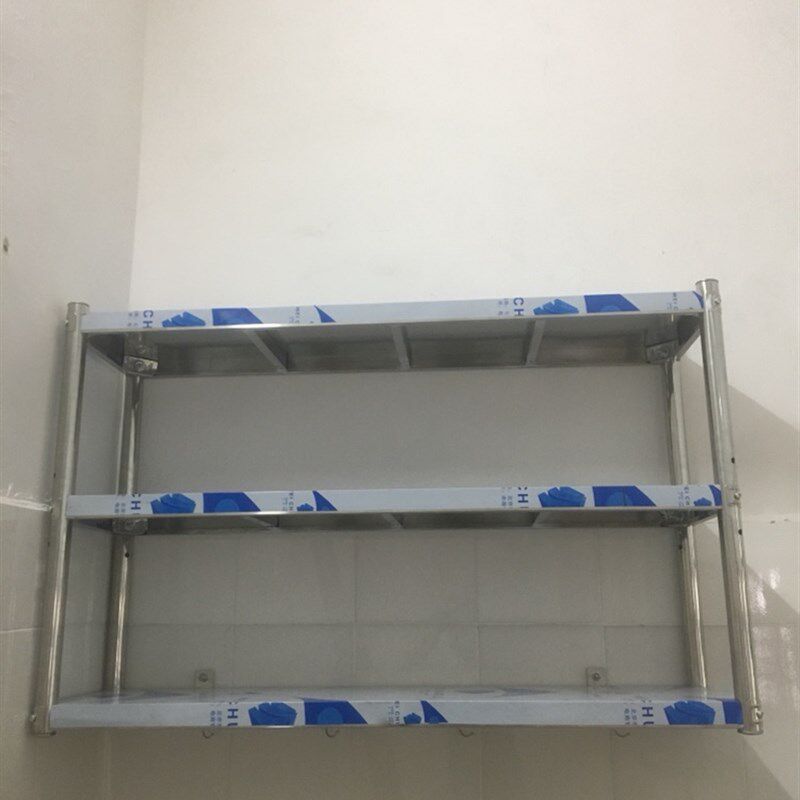 不锈钢上墙置物架挂壁架可挂墙厨房三层收纳调味料墙壁两层板吊架图片