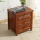 全实木床头柜欧式 置物边柜三抽屉收纳柜简约储物柜 卧室床边柜整装