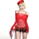 红色性感表演服DJ领舞服MC女夜店gogo酒吧DS演出服辣妹舞台装