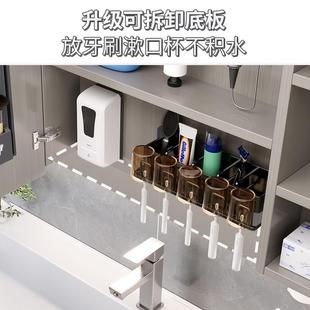 收纳不锈钢智能浴室无底板镜面柜通顶定 V卫生间镜子柜单独挂墙式