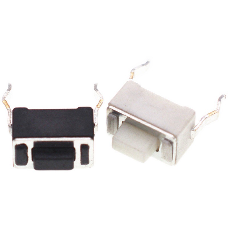 轻触开关 两脚插件按钮开关 3*6*4.3/5MM 微动开关白色/黑色 插脚