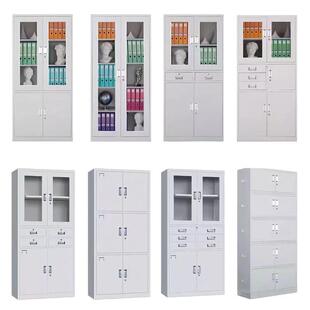 直销办公室钢制文件柜财务资料柜通玻凭证柜铁皮中二斗档案柜