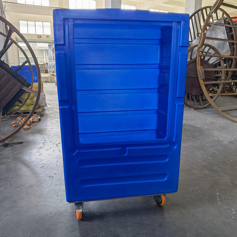 华社滚塑布草笼防尘运输酒店洗脱1000L异形加工餐具车