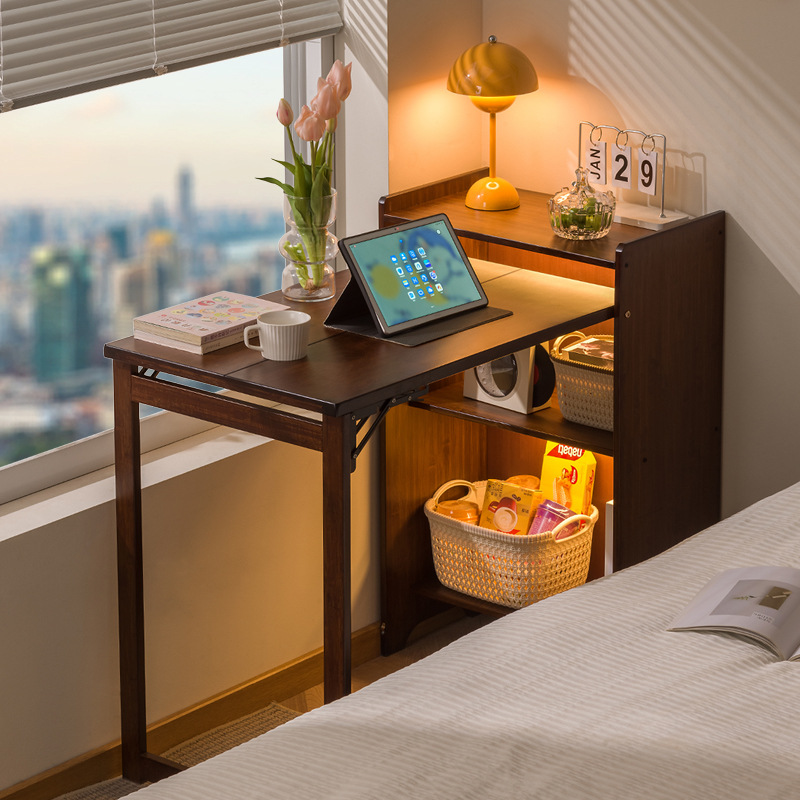 电脑桌台式家用学习桌简易书桌卧室写字台长方形工作台折叠办公桌