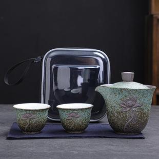 便携式 家用办公室复古 茶具旅行小套装 快客杯一壶二杯户外随行日式