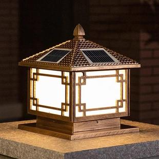 太阳能柱头灯户外防水花园围墙灯家用别墅庭院大门阳台柱子灯
