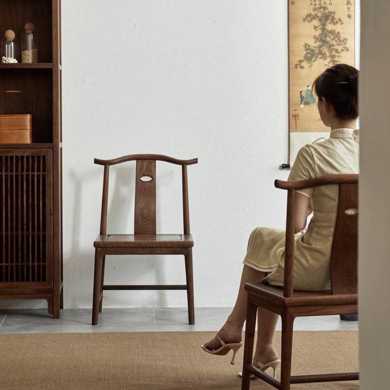 新中式黑胡桃木客椅圈椅茶餐椅实木椅单靠背椅书桌椅家用,电子元器件市场,电线扎带/束线带,淘宝优惠券,粉丝福利购,淘宝优惠卷